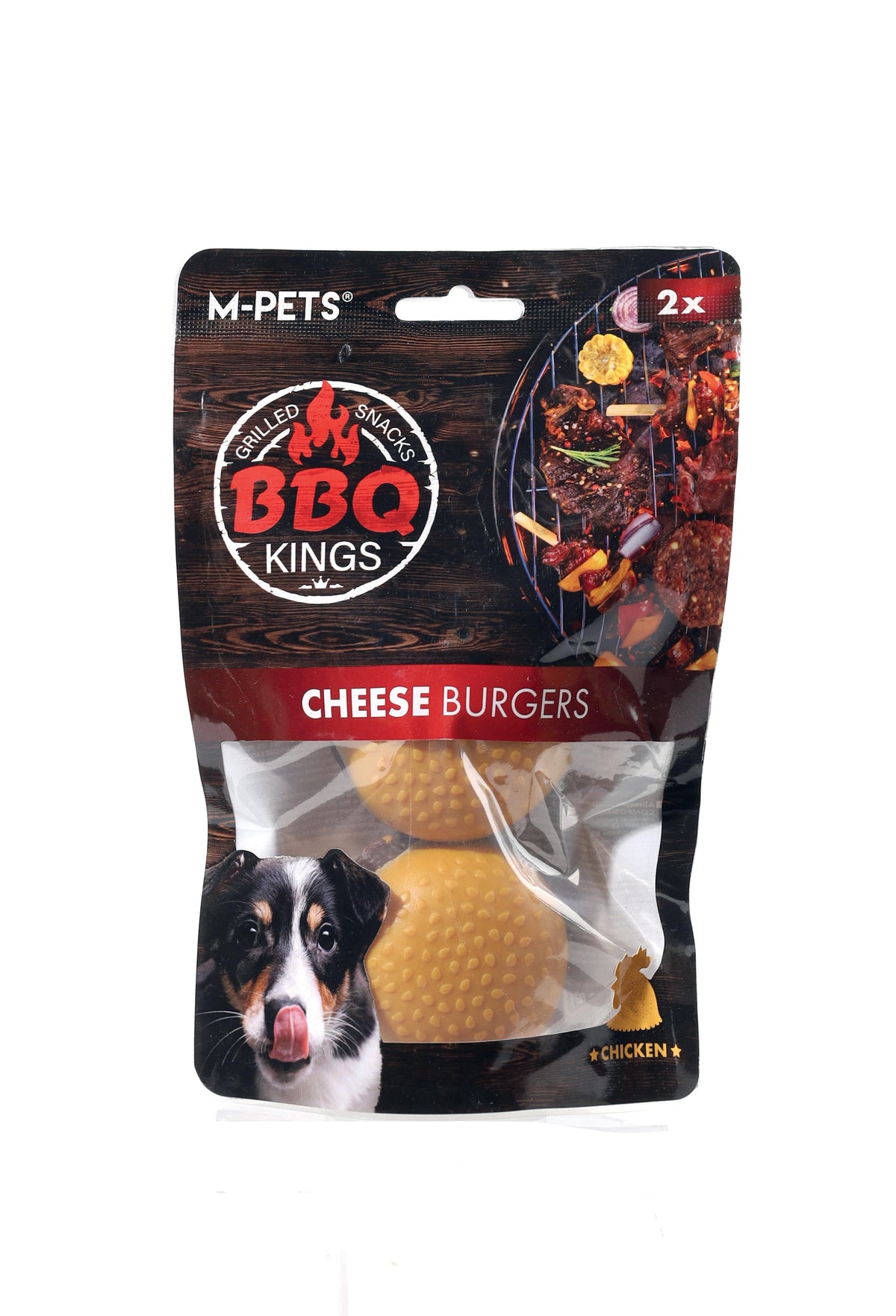 Cheeseburger Şeklinde Rawhide İçermeyen Köpek Ödül Maması M-Pets BBQ Kings Cheese Burgers