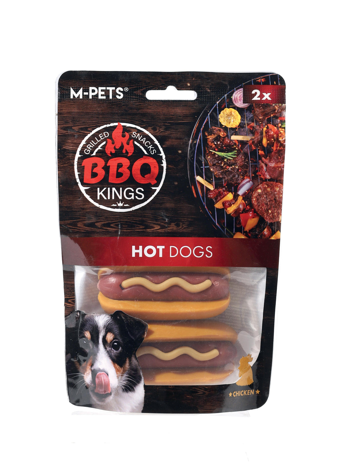 Hot Dog Şeklinde Rawhide İçermeyen Köpek Ödül Maması M-Pets BBQ Kings Hot Dog