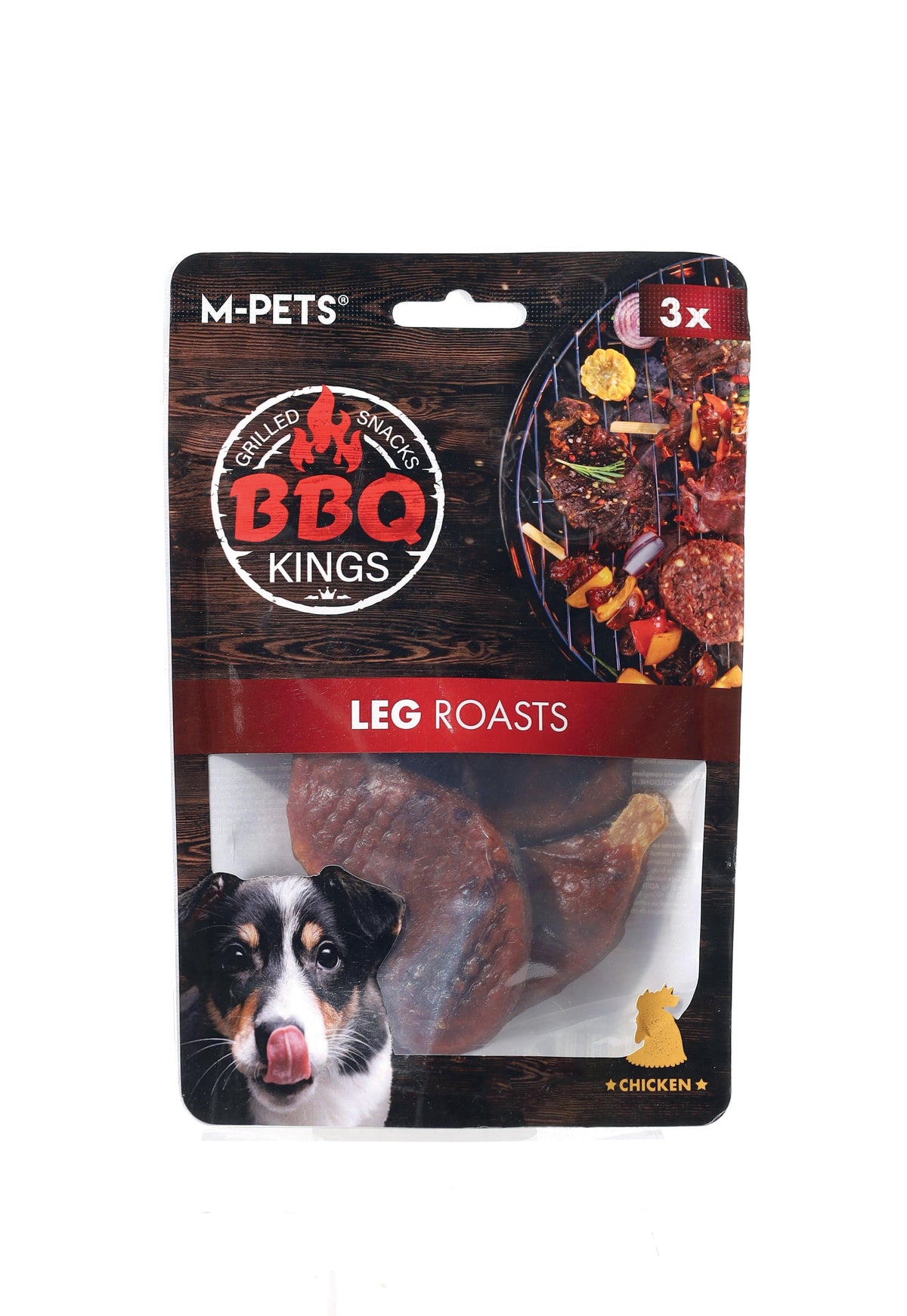 But Şeklinde Rawhide İçermeyen Köpek Ödül Maması M-Pets BBQ Kings Leg Roasts