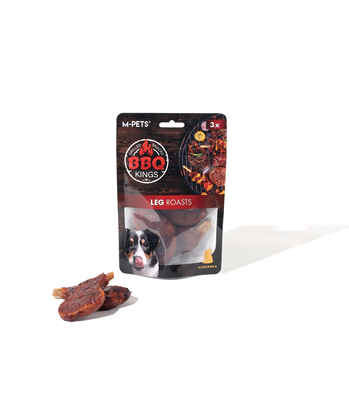 But Şeklinde Rawhide İçermeyen Köpek Ödül Maması M-Pets BBQ Kings Leg Roasts