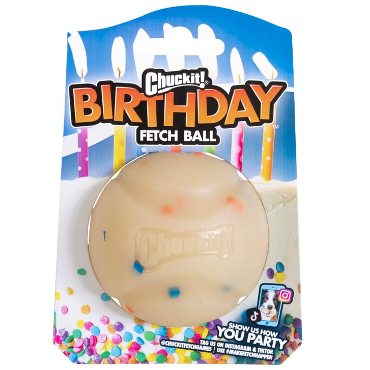 Chuckit! Birthday Fetch Ball Doğum Günü Temalı Köpek Oyun Topu (Orta Boy) image 0