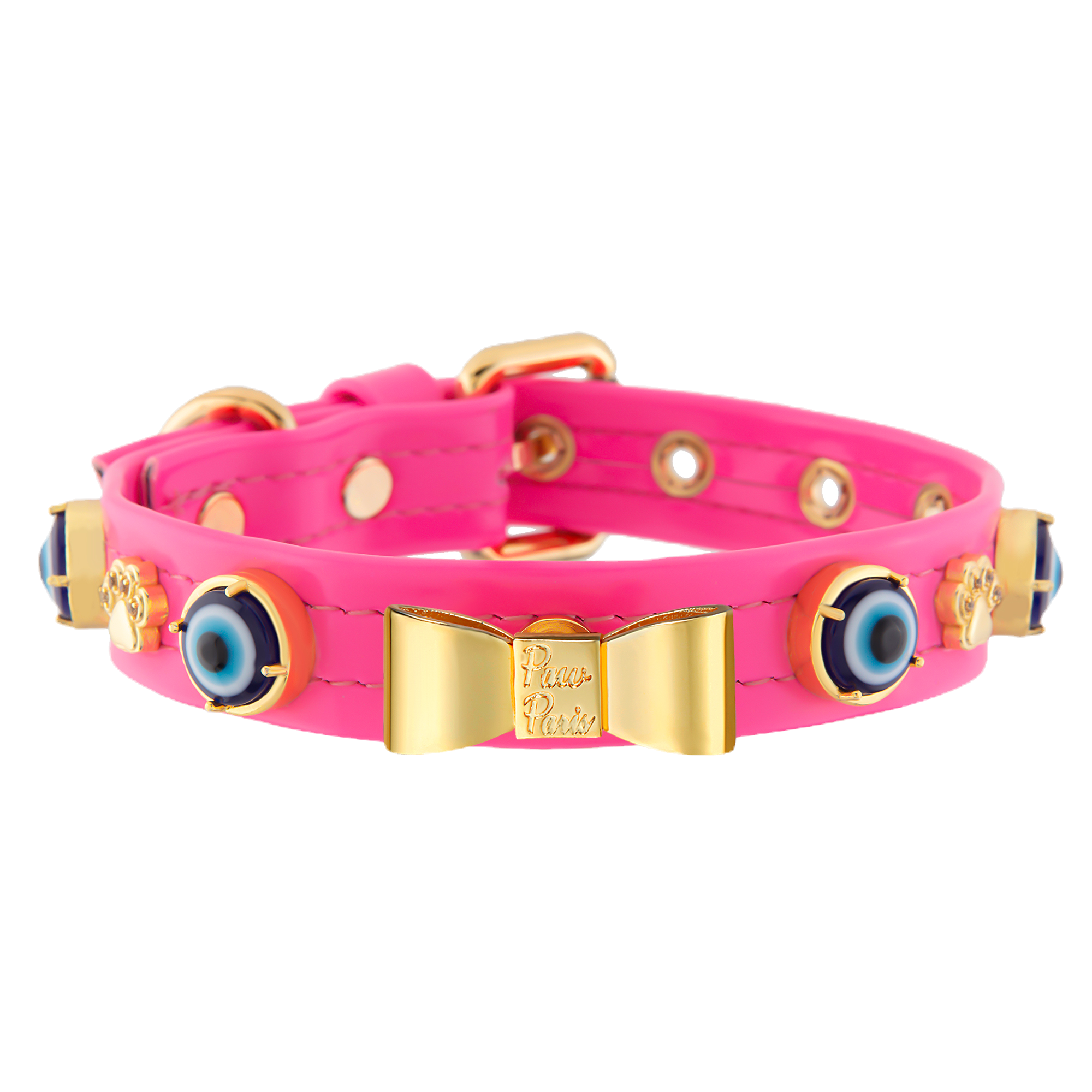 Paw Paris Nazarlique Boyun Tasması Neon Pembe image 0