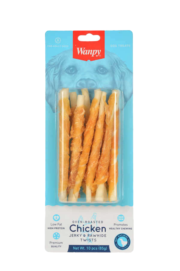 Wanpy Oven Roasted Deri Burgu Çubuk Üzerine Tavuk Sarılı Köpek Ödülü 85 Gr image 0