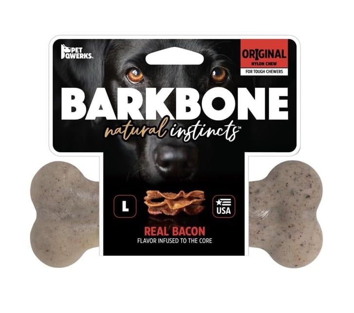 BarkBone Original Bacon Aromalı Bitmeyen Köpek Çiğneme Kemiği (L Büyük Boy) image 0