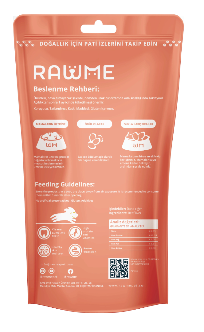 Rawme Doğal Dana Ciğer Küpleri 40gr image 1