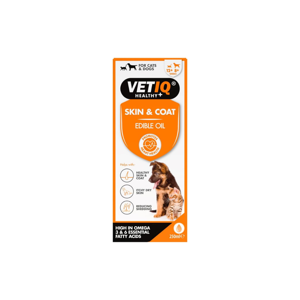 VetIQ Skin & Coat Oil 250 ml Köpekler ve Kediler için Cilt ve Tüy Bakım Yağı image 0