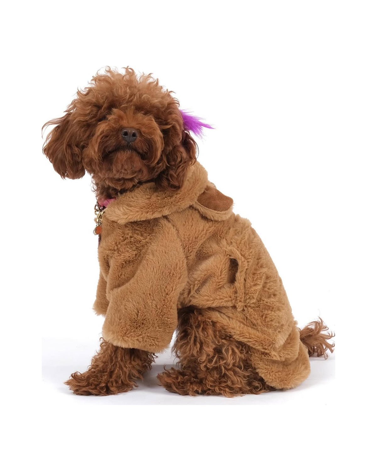Cırt Cırtlı Taba Rengi Peluş Köpek Montu Doredog
