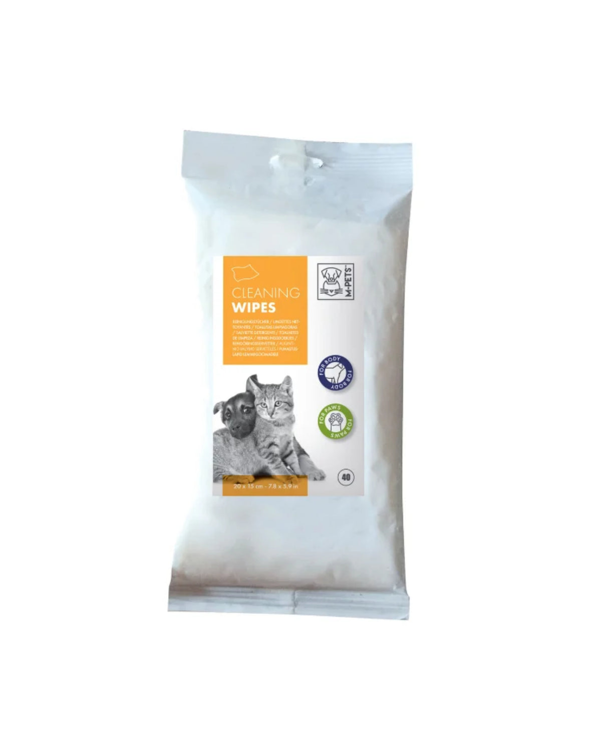 Aloe Vera ve Papatya Özlü Kedi ve Köpek Temizleme Mendili 40'lı M-Pets Cleaning Wipes 40 pcs