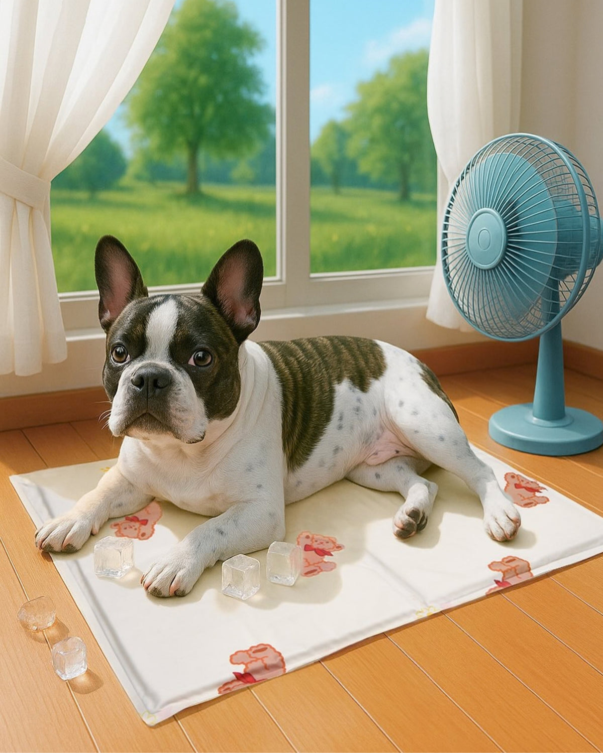 Ayıcık Desenli Krem Rengi Köpek Soğutucu Matı Olchi Bear Cool Mat