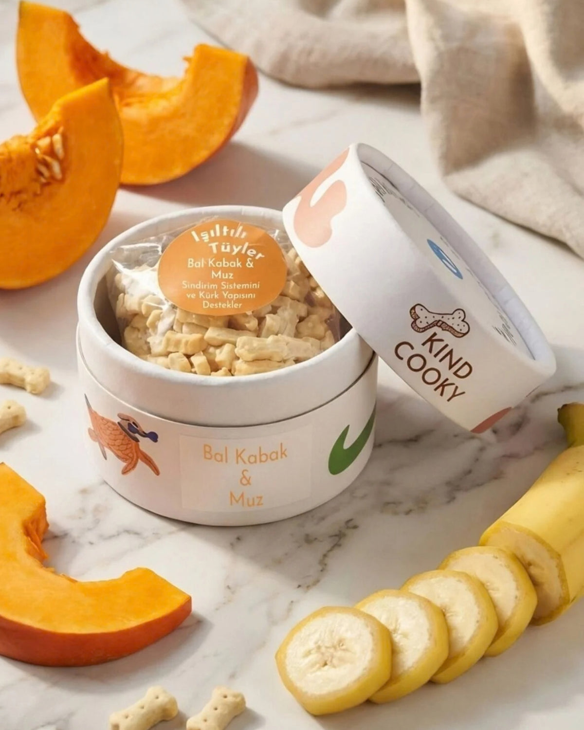 Bal Kabaklı ve Muzlu Vegan Köpek Ödülü Kind Cooky Eğitim Kurabiyesi 100 g