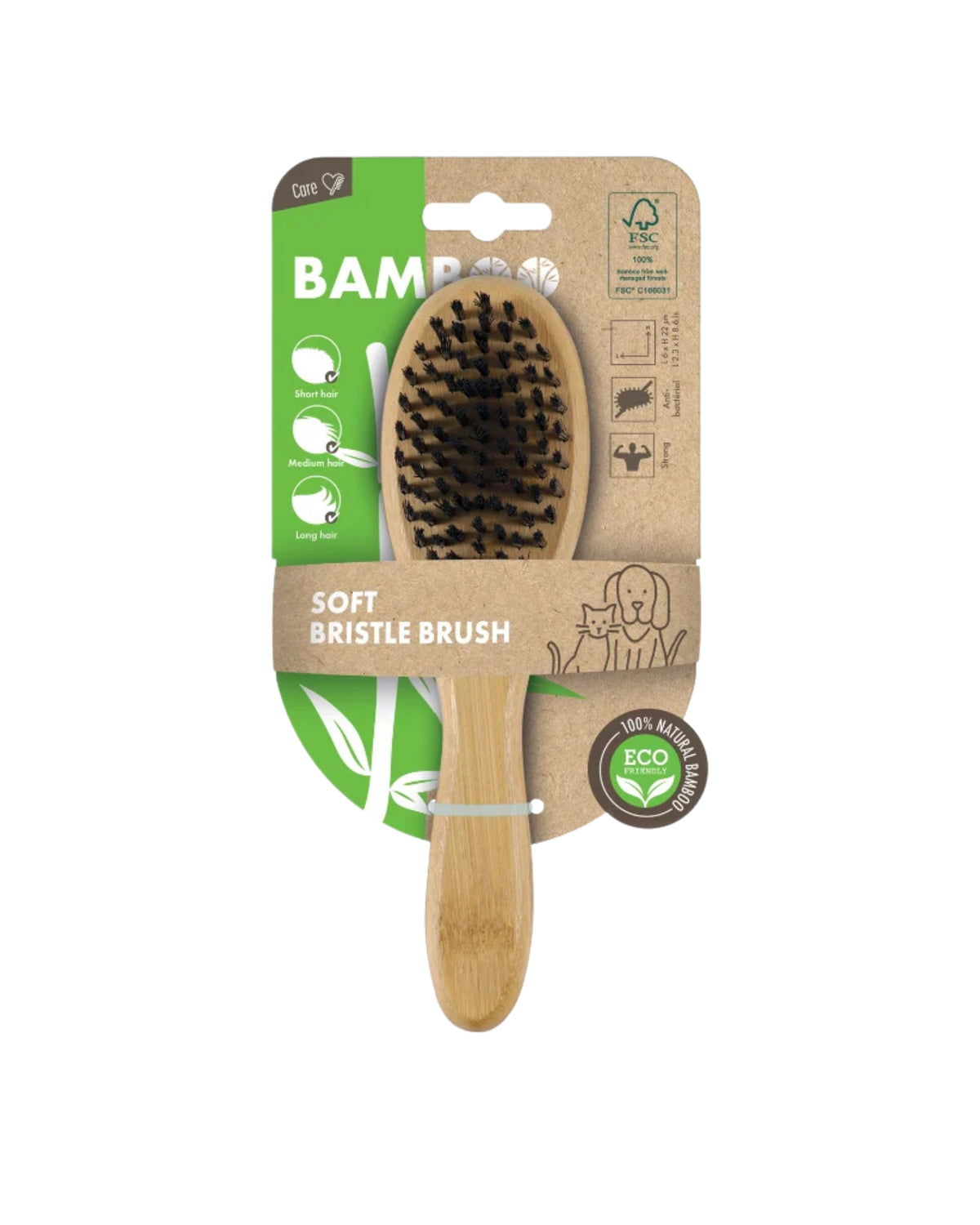 Bambu Saplı Yumuşak Kıllı Kedi ve Köpek Tarama Fırçası M-Pets Bamboo Soft Bristle Brush