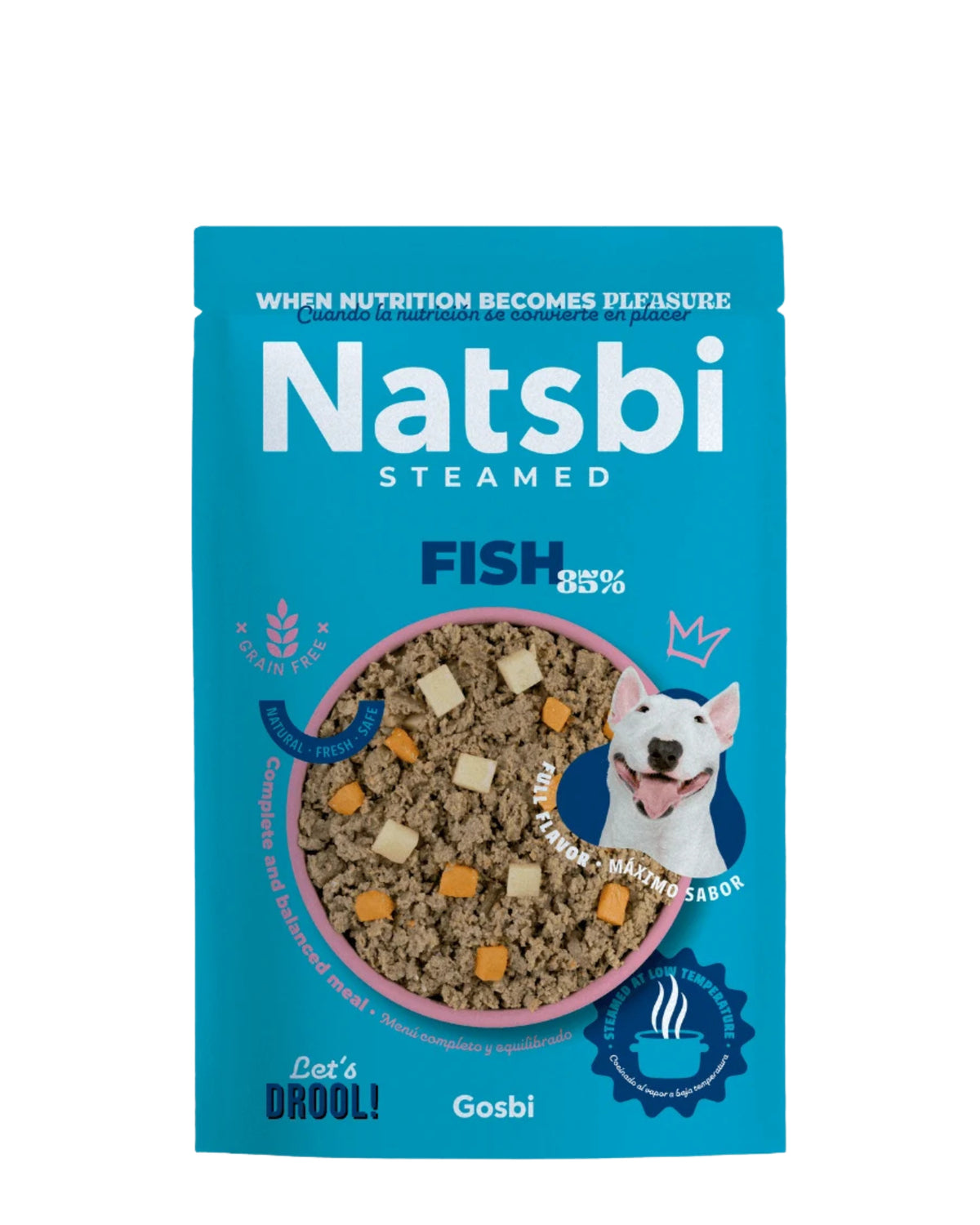 Buharda Pişirilmiş Balıklı Köpek Maması Gosbi Natsbi Steamed Dog Fish