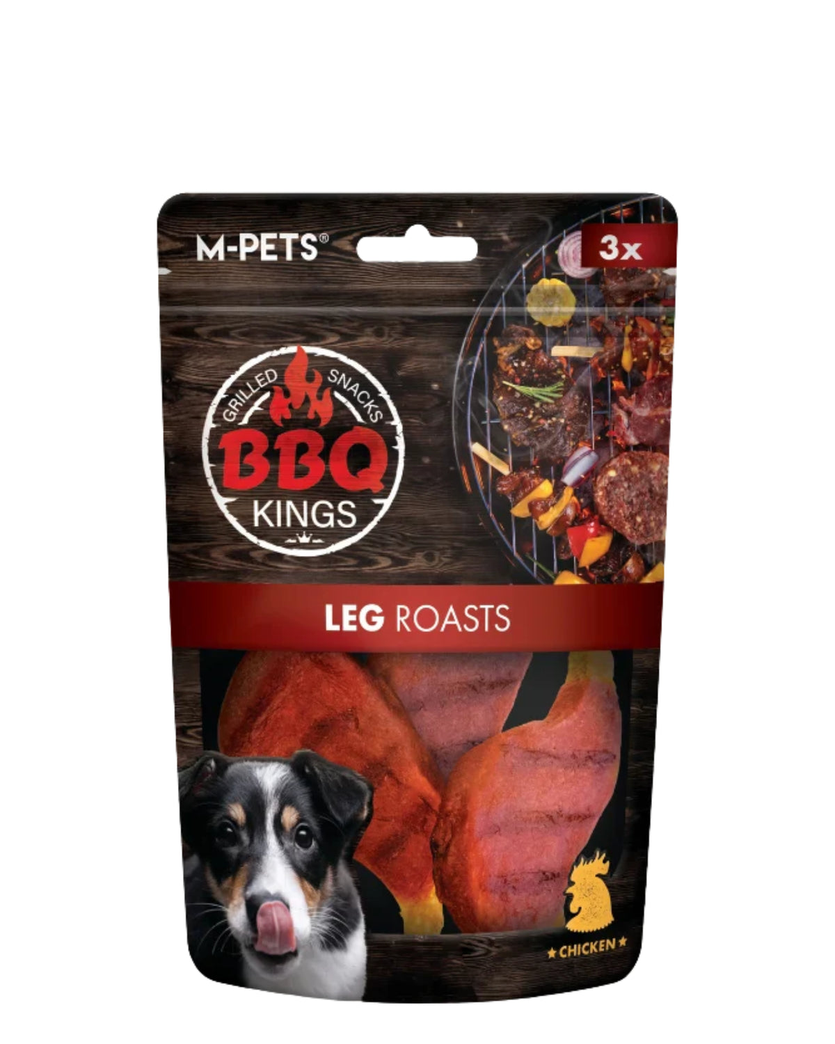 But Şeklinde Rawhide İçermeyen Köpek Ödül Maması M-Pets BBQ Kings Leg Roasts