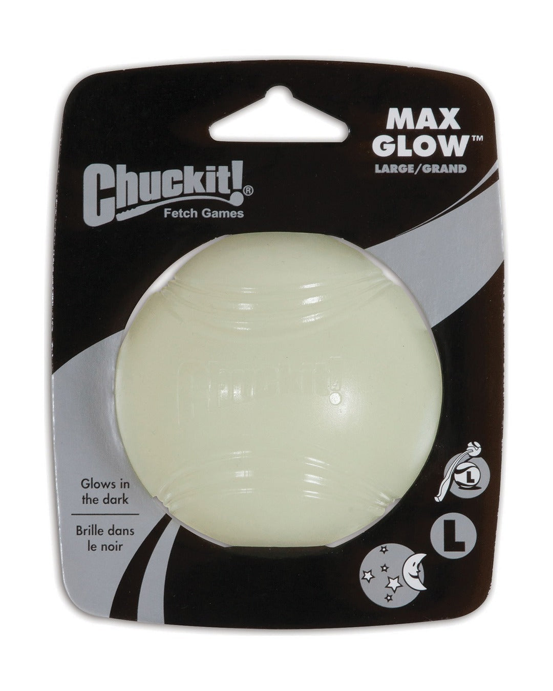Chuckit Max Glow Ball gece parlayan köpek topu L beden