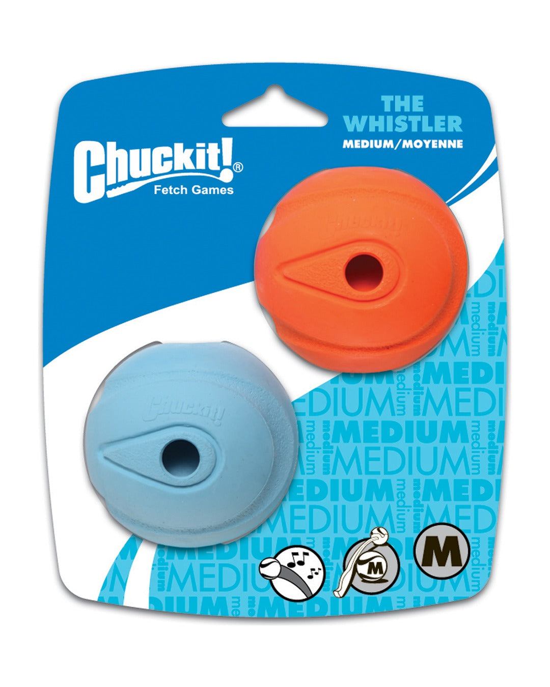 Chuckit The Whistler ıslık çalan köpek topu M beden 2'li paket