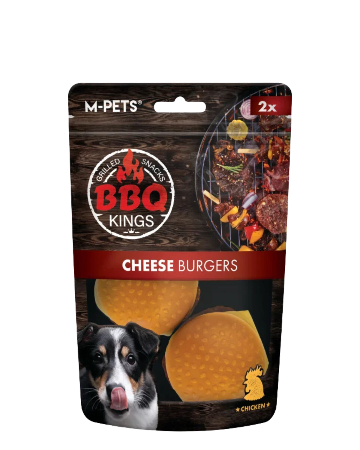 Cheeseburger Şeklinde Rawhide İçermeyen Köpek Ödül Maması M-Pets BBQ Kings Cheese Burgers