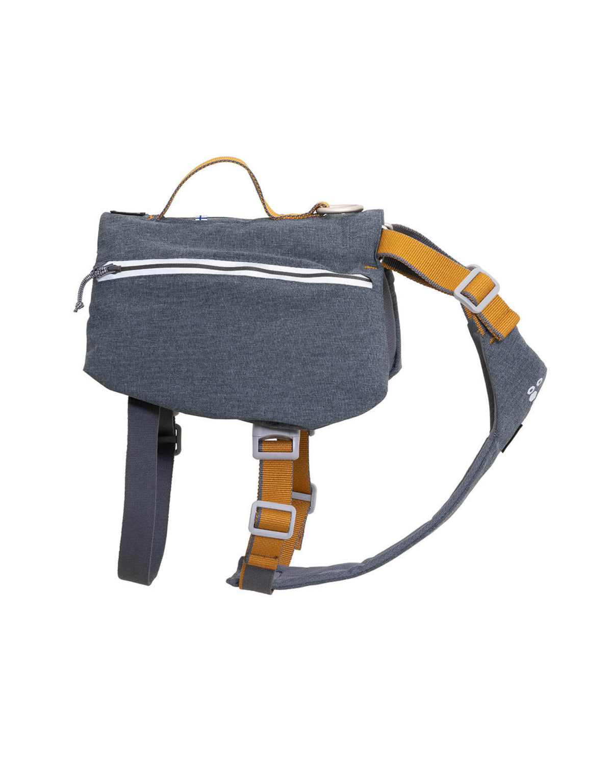 Çift Cepli Tutacaklı Reflektörlü Köpek Sırt Çantası Gri Hurtta Expedition Backpack ECO