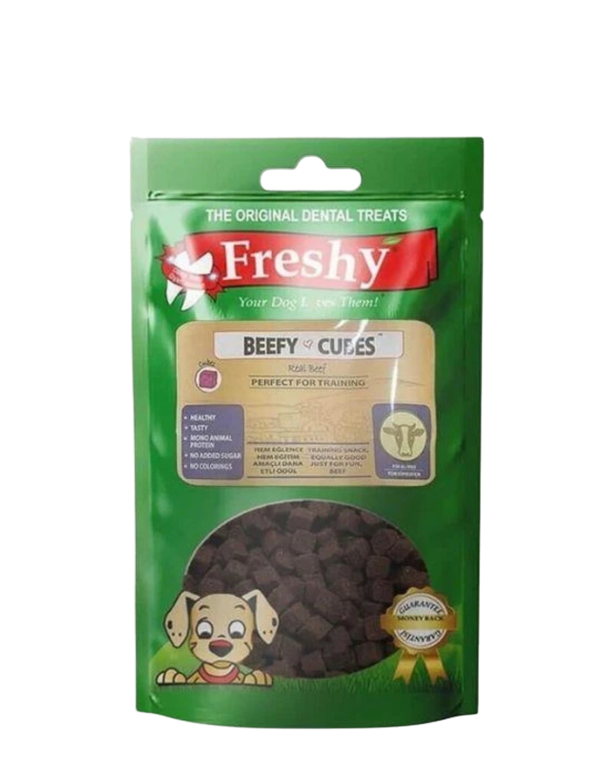 Dana Etli Küp Eğitim Ödülü Köpek Maması Freshy Beefy Cubes 80g