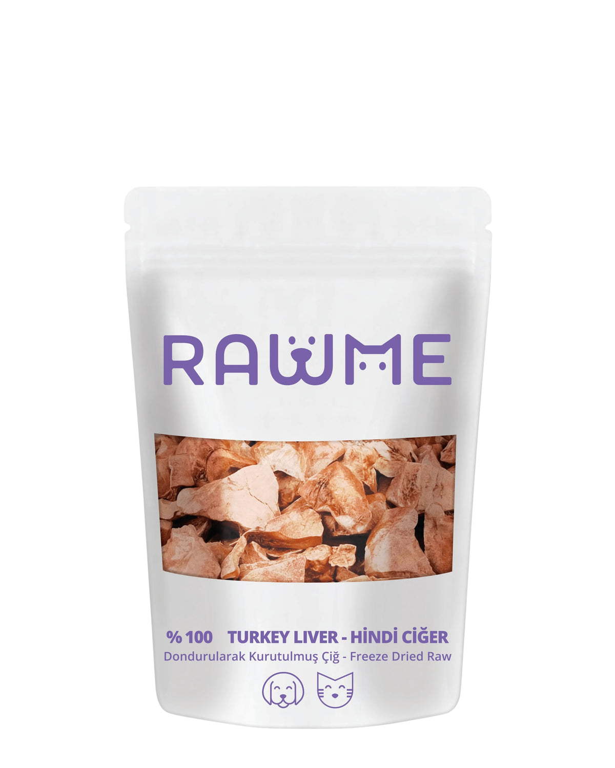 Dondurularak Kurutulmuş Hindi Ciğer Ödülü Rawme Mini Paket, 10gr