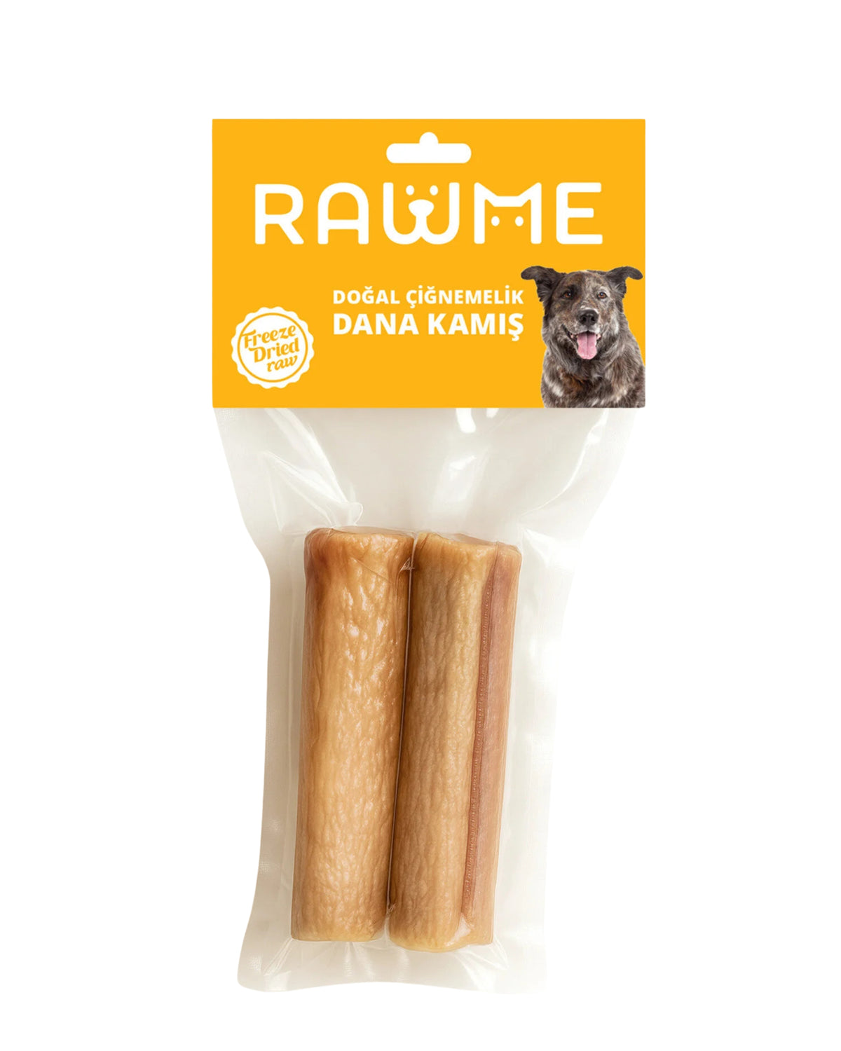 Dondurularak Kurutulmuş Dana Kamış Köpek Çiğnemeliği Rawme, 2'li Paket