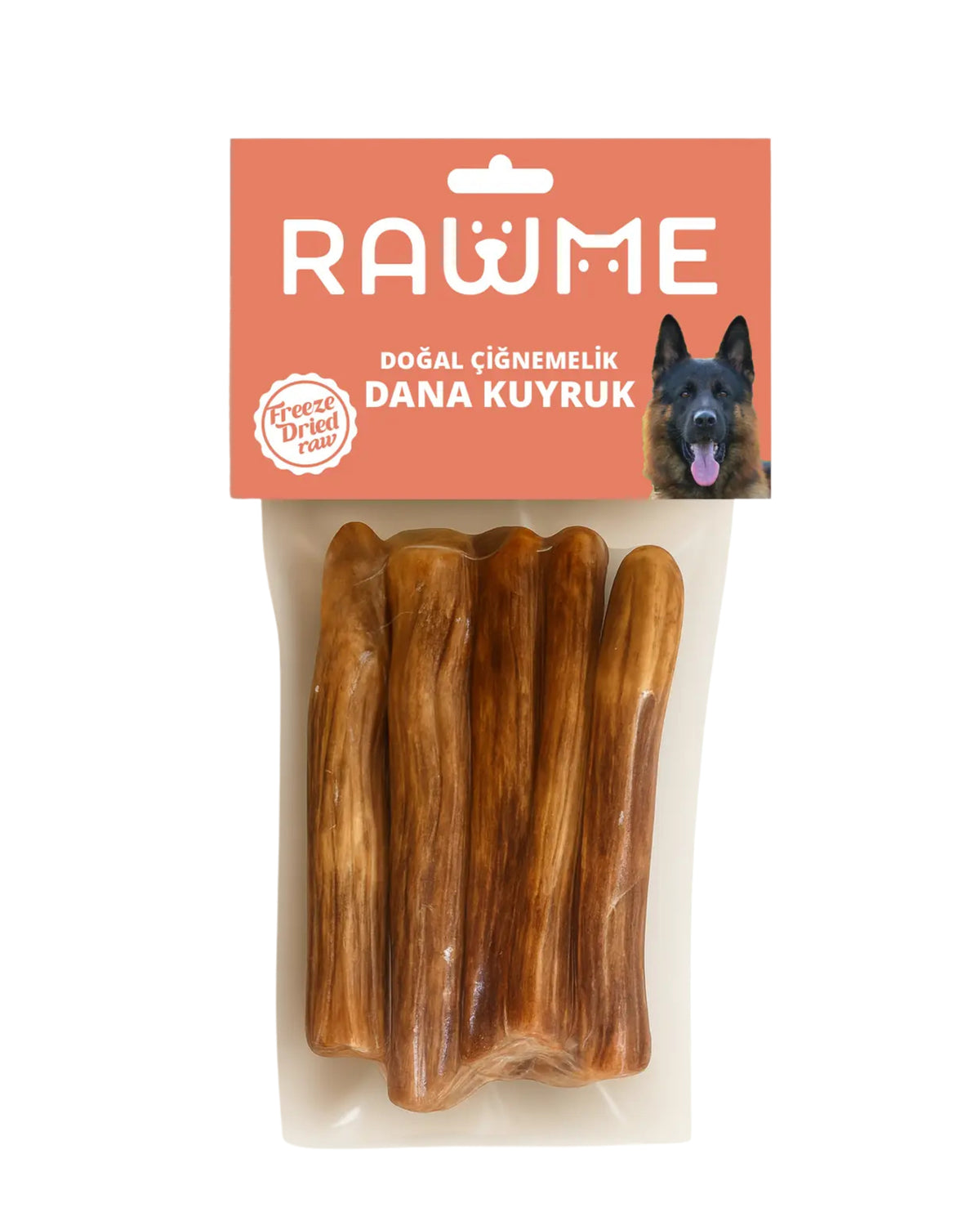 Dondurularak Kurutulmuş Dana Kuyruk Köpek Çiğnemeliği Rawme, 250gr
