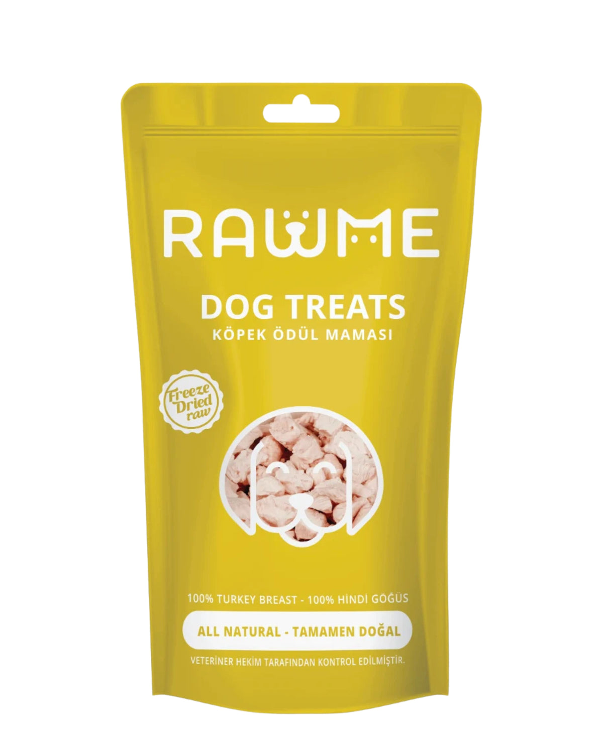 Dondurularak Kurutulmuş Hindi Göğsü Küpleri Köpek Ödülü Rawme, 40gr