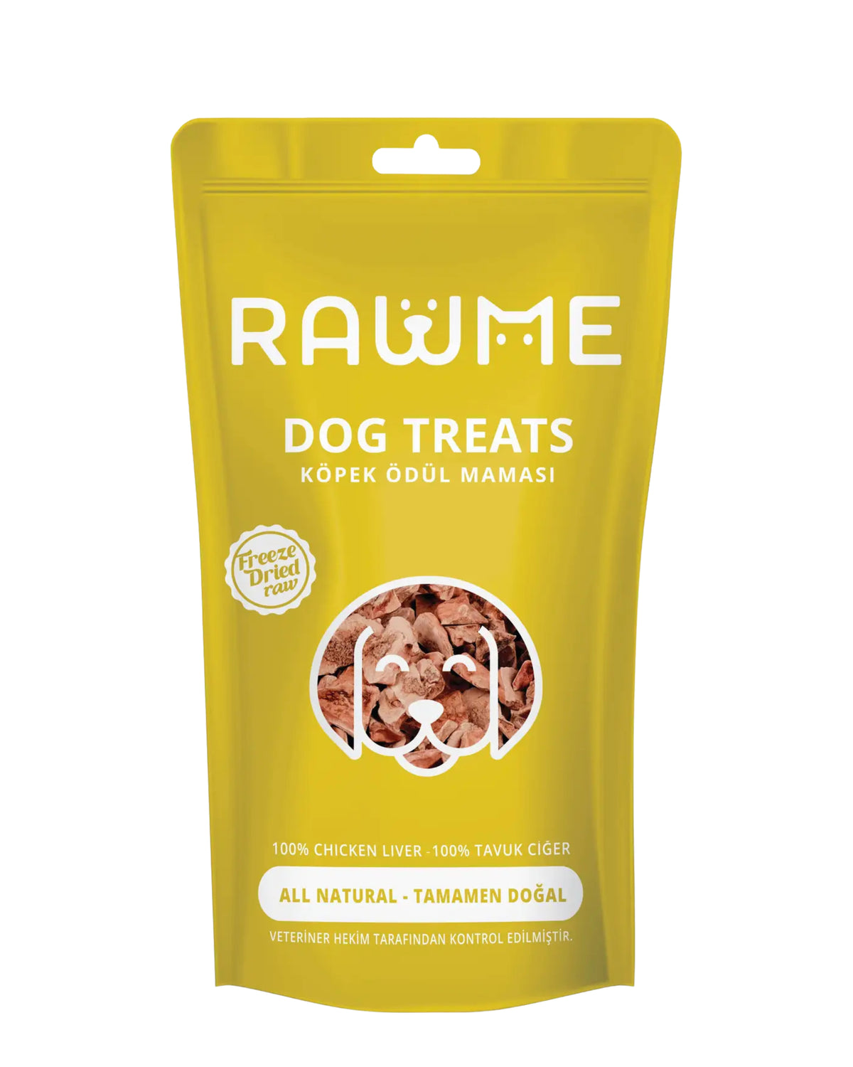 Dondurularak Kurutulmuş Tavuk Ciğer Küpleri Köpek Ödülü Rawme, 40gr