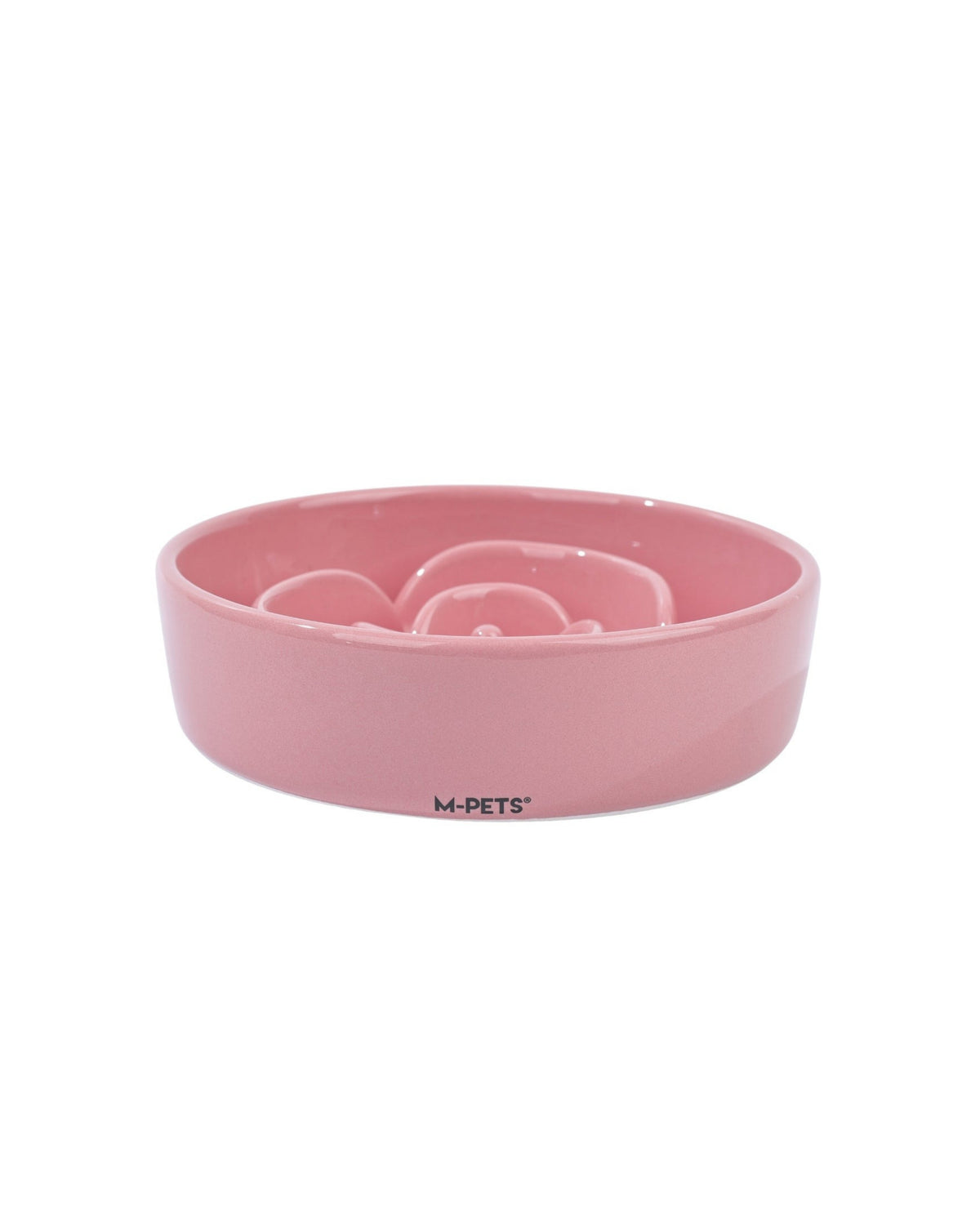 Seramik Yavaş Yeme Kabı Gül Desenli 300 ml Pembe Kedi ve Köpek M-Pets Sérène Rose Pink Coral
