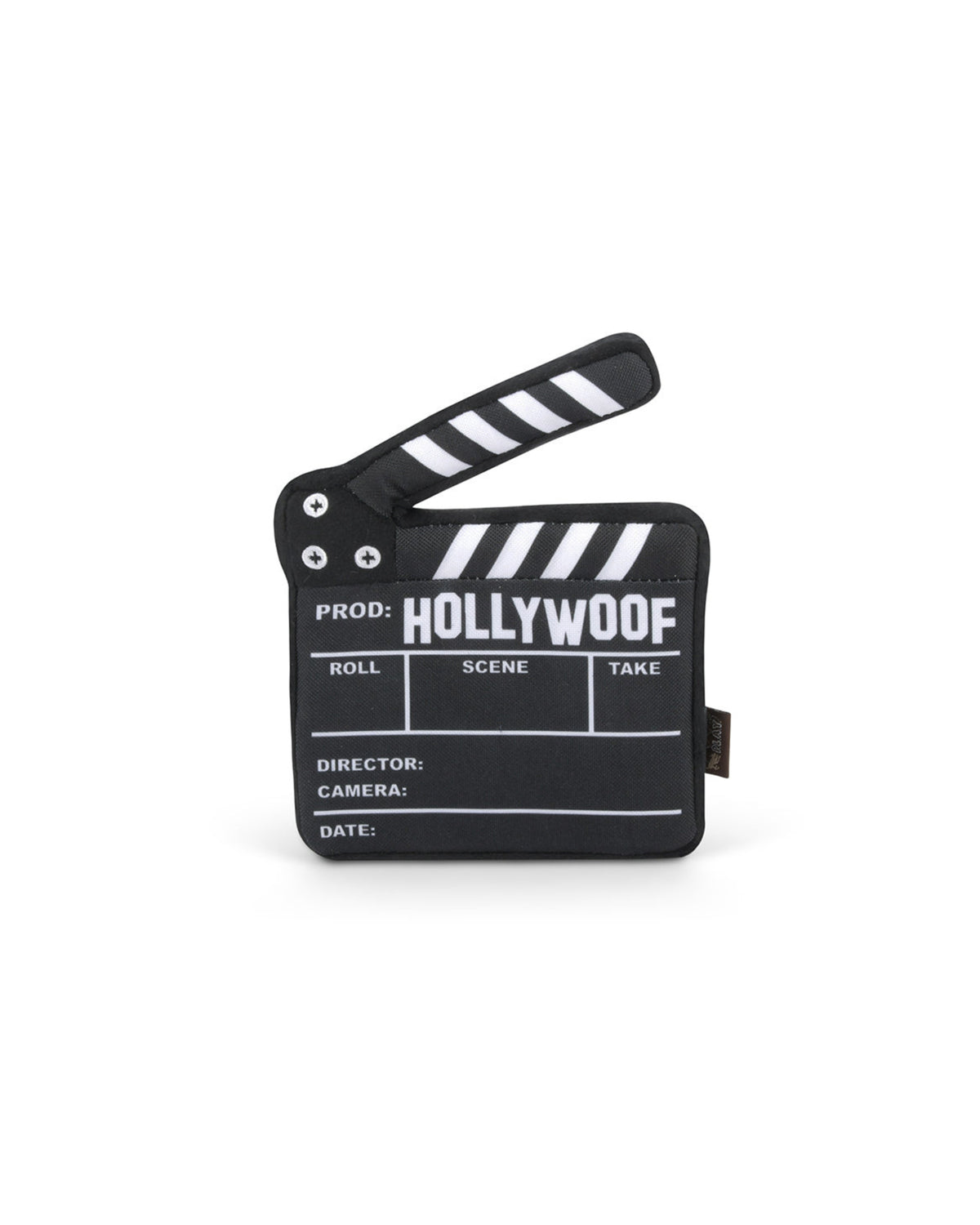 Film Klaketi Figürlü Gizli İpli Büyük Ötücülü Siyah Peluş Köpek Oyuncağı P.L.A.Y. Hollywoof Cinema Doggy Director Board
