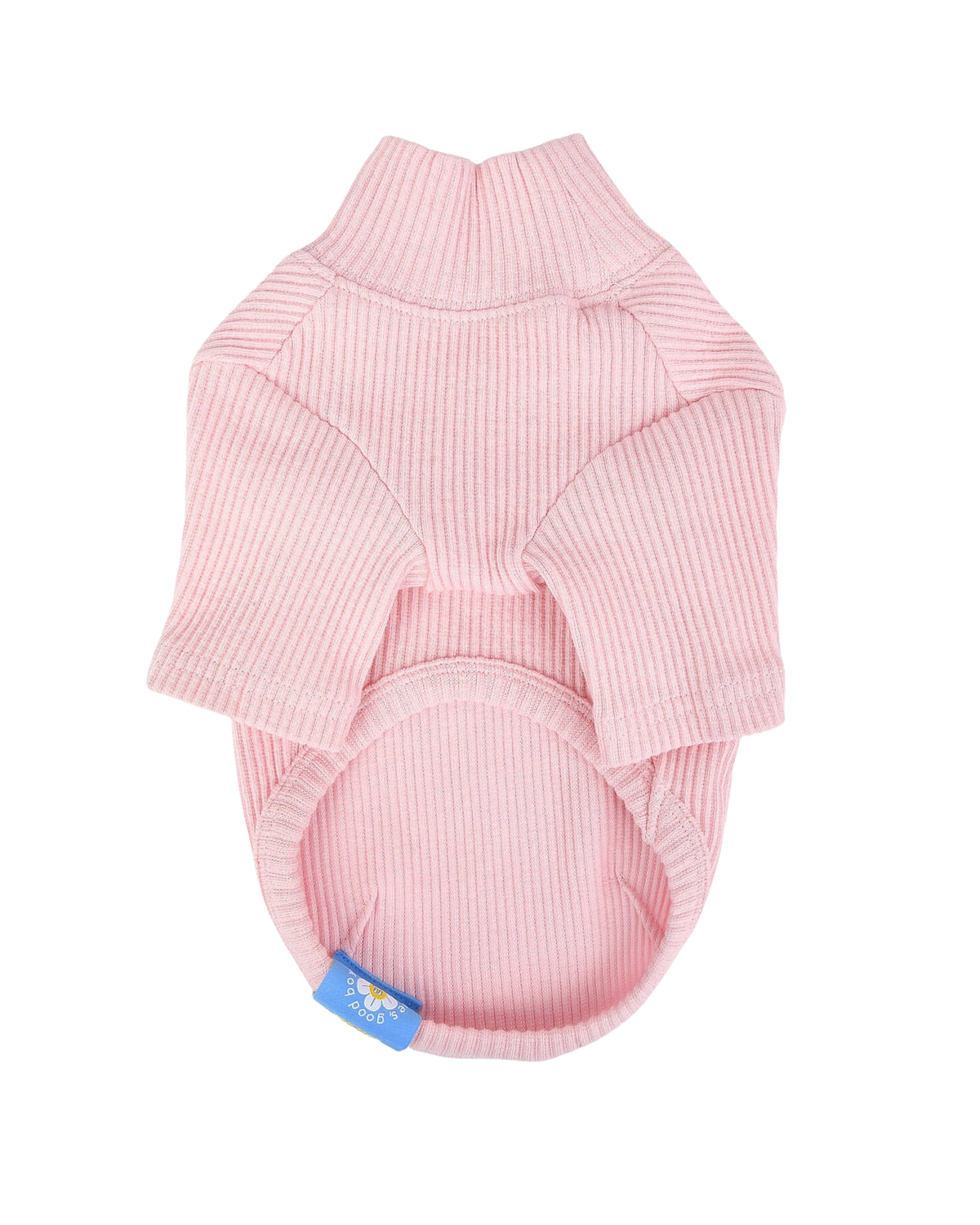 Fitilli Balıkçı Yaka Kısa Kollu Pembe Köpek Tişörtü Olchi Wave Turtleneck