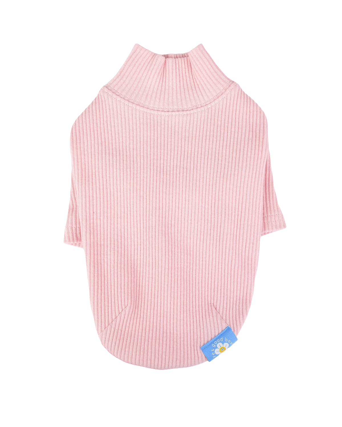 Fitilli Balıkçı Yaka Kısa Kollu Pembe Köpek Tişörtü Olchi Wave Turtleneck
