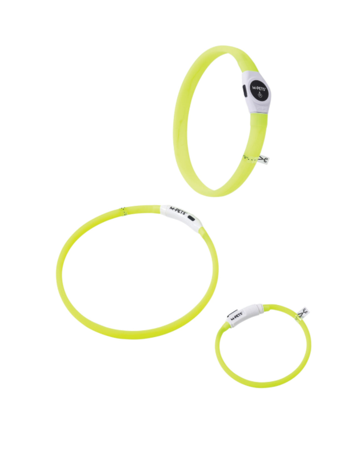 Flash Şarjlı LED Işıklı Köpek Tasması Yeşil M-Pets Flash LED Rechargeable Collar Green