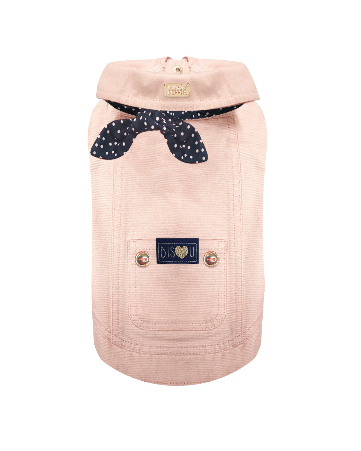 Gabardin Köpek Ceketi Milk&Pepper Edwige Pembe