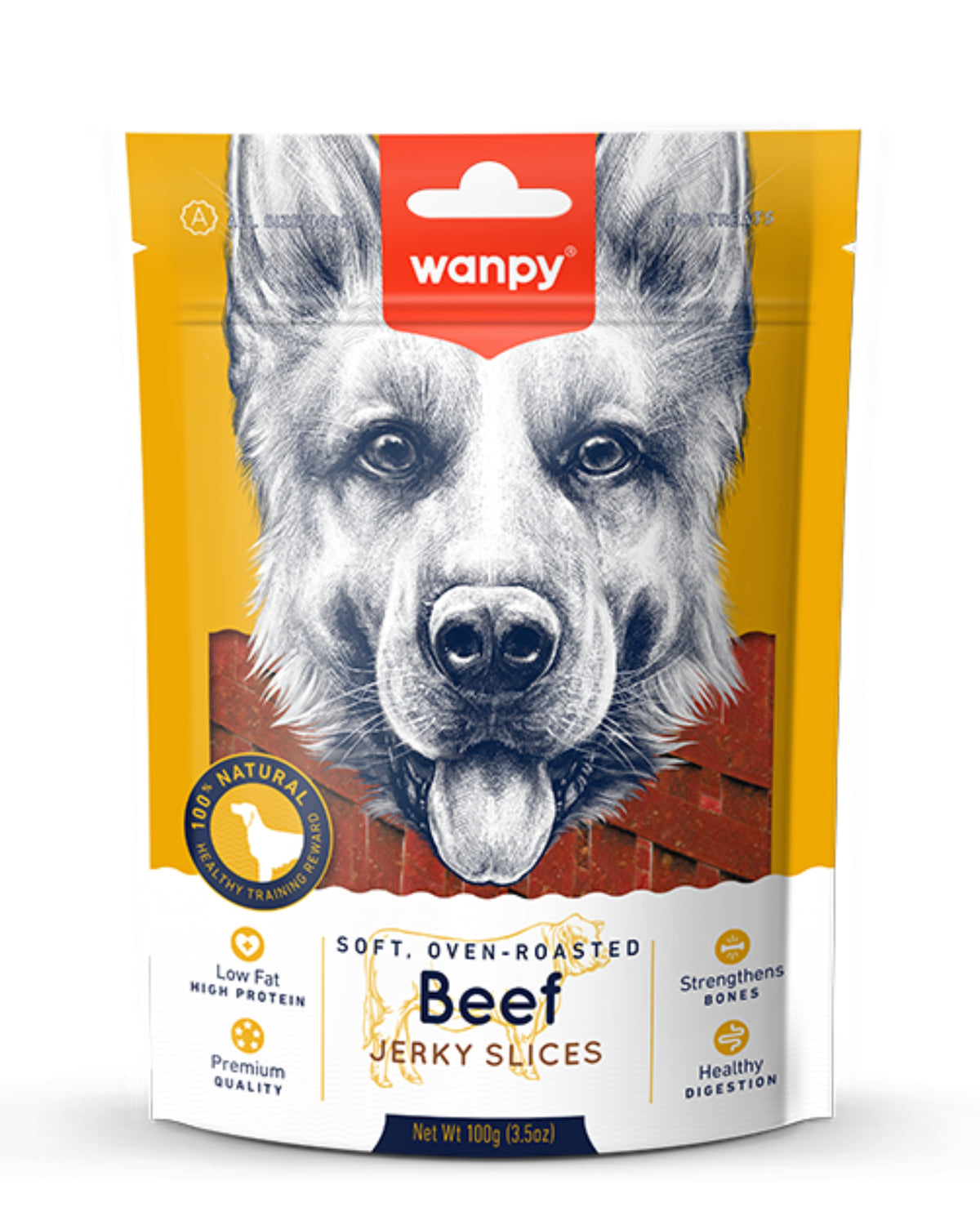 Gerçek Biftek Şeritleri Köpek Ödülü Wanpy Oven Roasted, 100gr