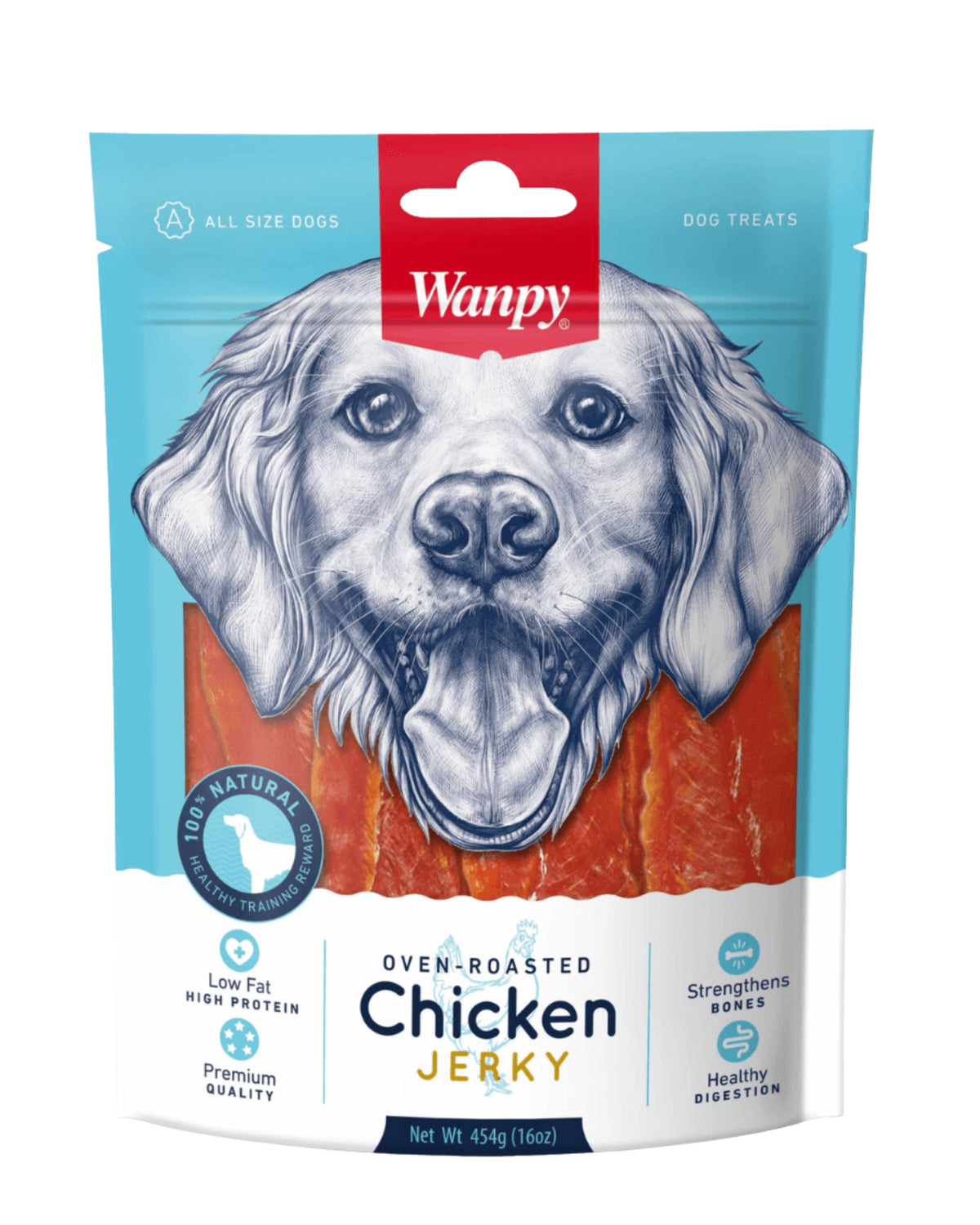 Gerçek Tavuk Fileto Köpek Ödülü Wanpy Oven Roasted, 100gr