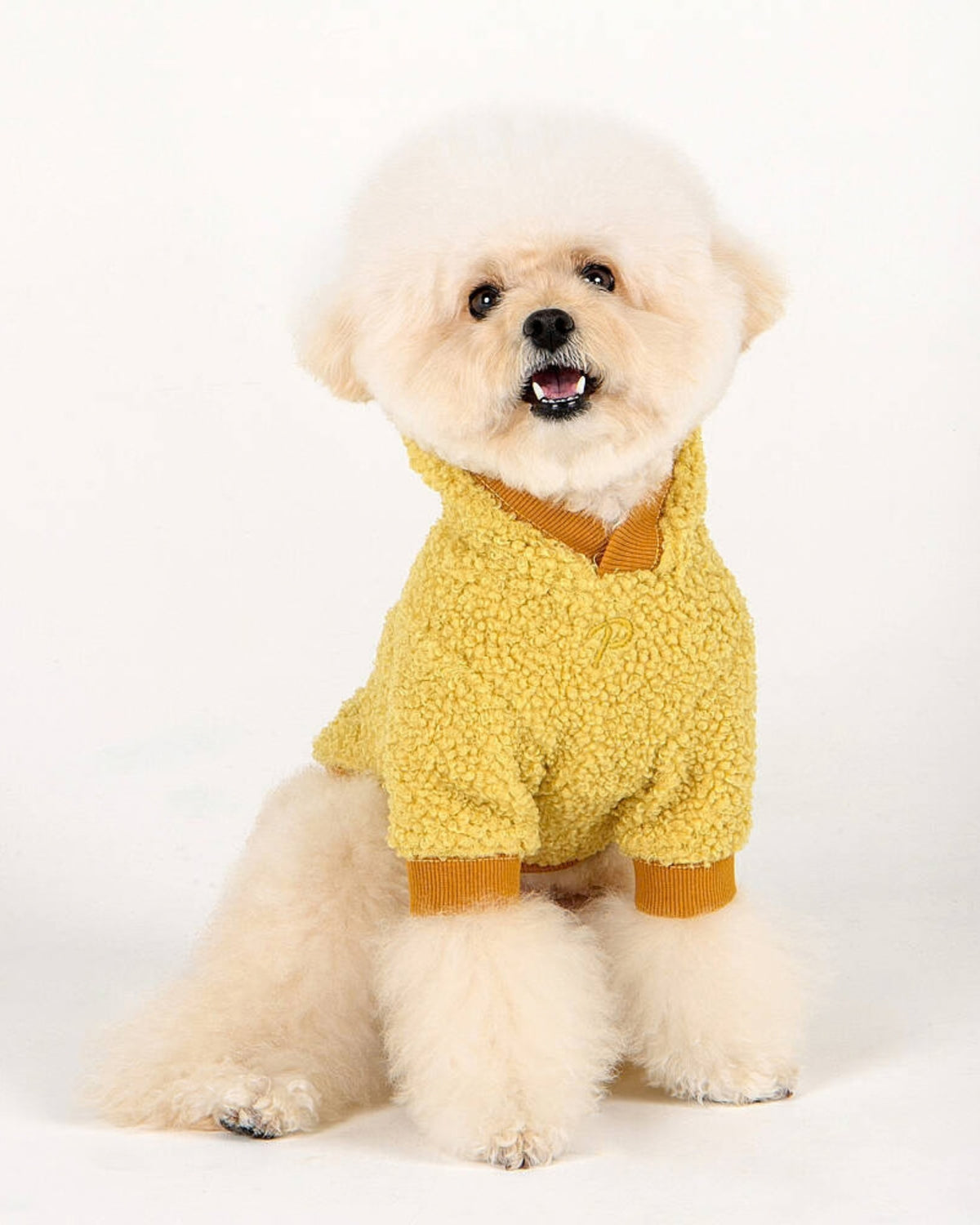 Göğüs Tasmalı Kapüşonlu Peluş Açık Sarı Köpek Sweatshirtü Puppia Lasta