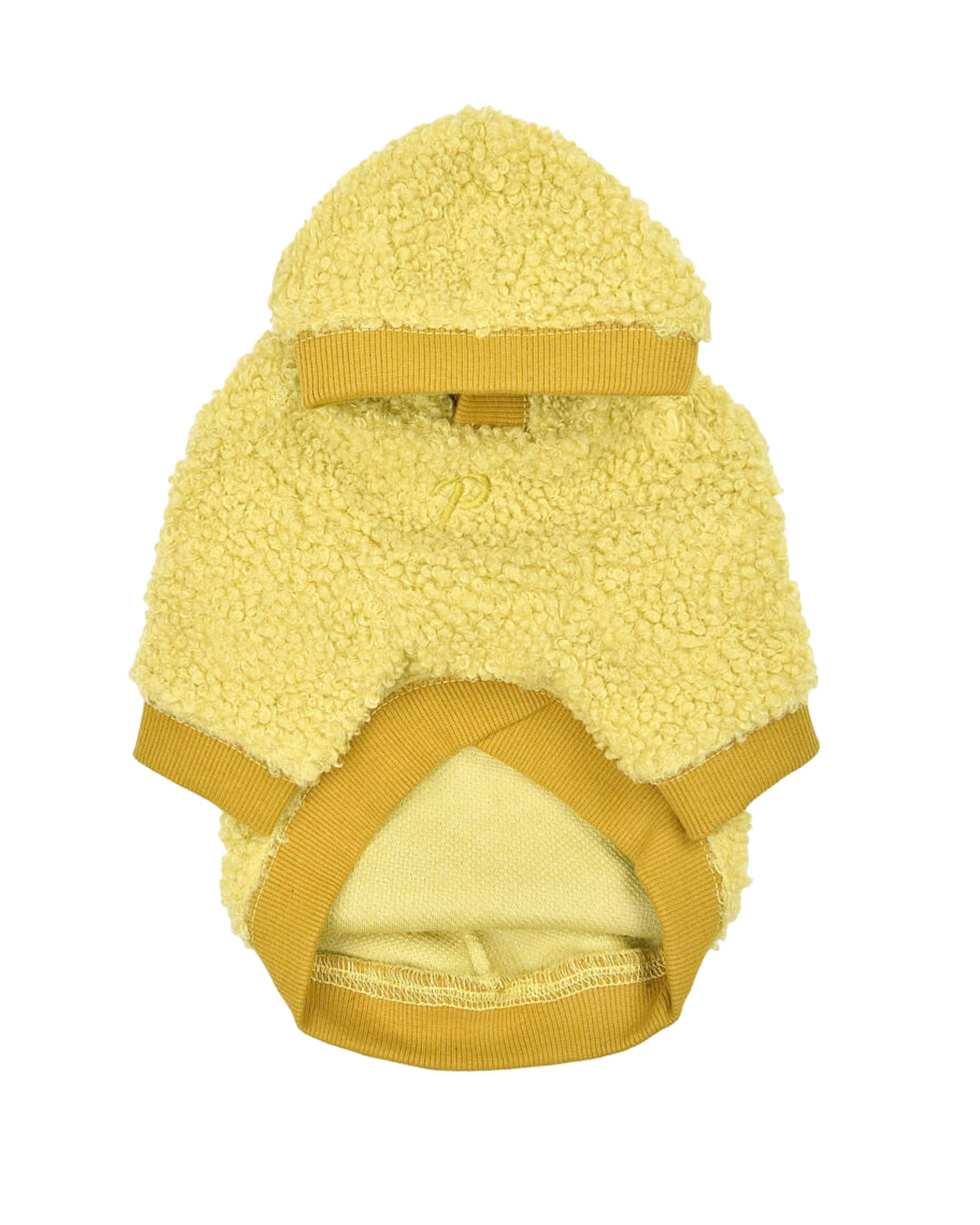 Göğüs Tasmalı Kapüşonlu Peluş Açık Sarı Köpek Sweatshirtü Puppia Lasta
