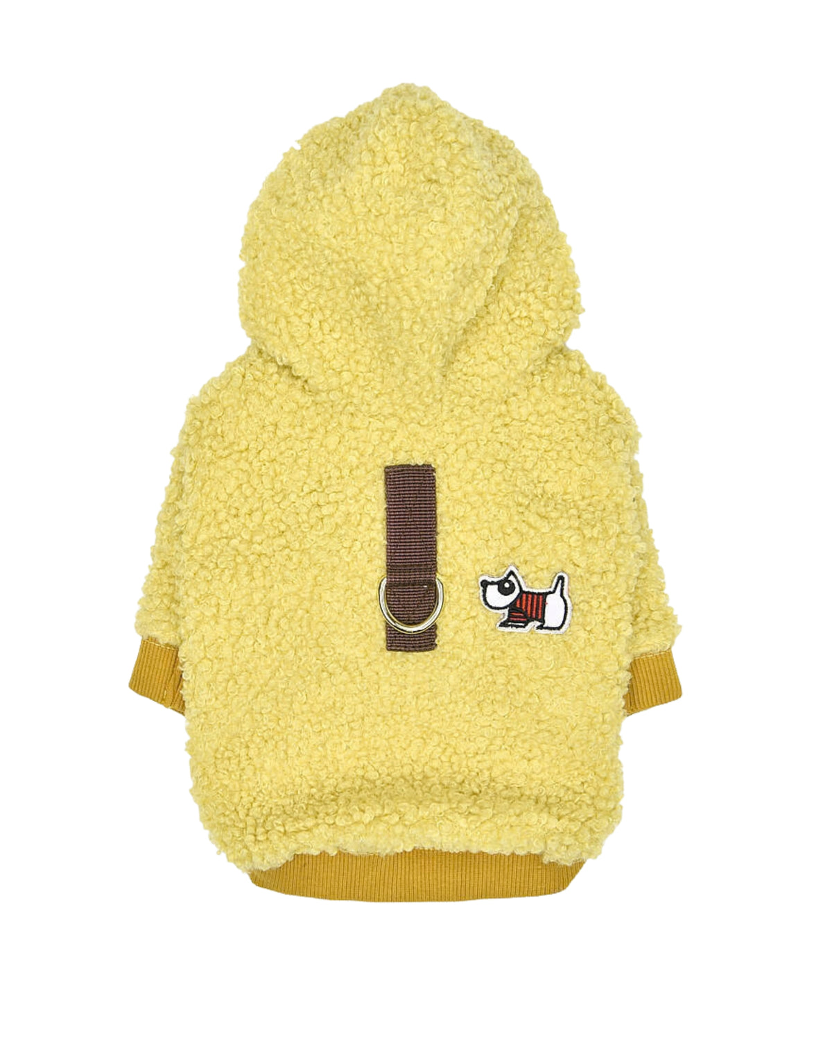 Göğüs Tasmalı Kapüşonlu Peluş Açık Sarı Köpek Sweatshirtü Puppia Lasta