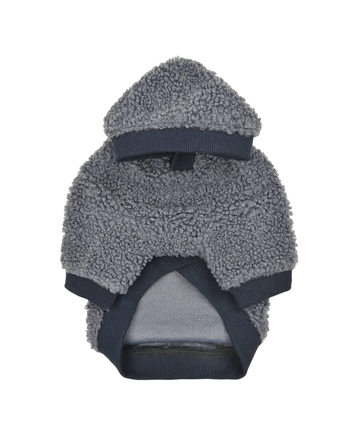 Göğüs Tasmalı Kapüşonlu Peluş Gri Mavi Köpek Sweatshirtü Puppia Lasta