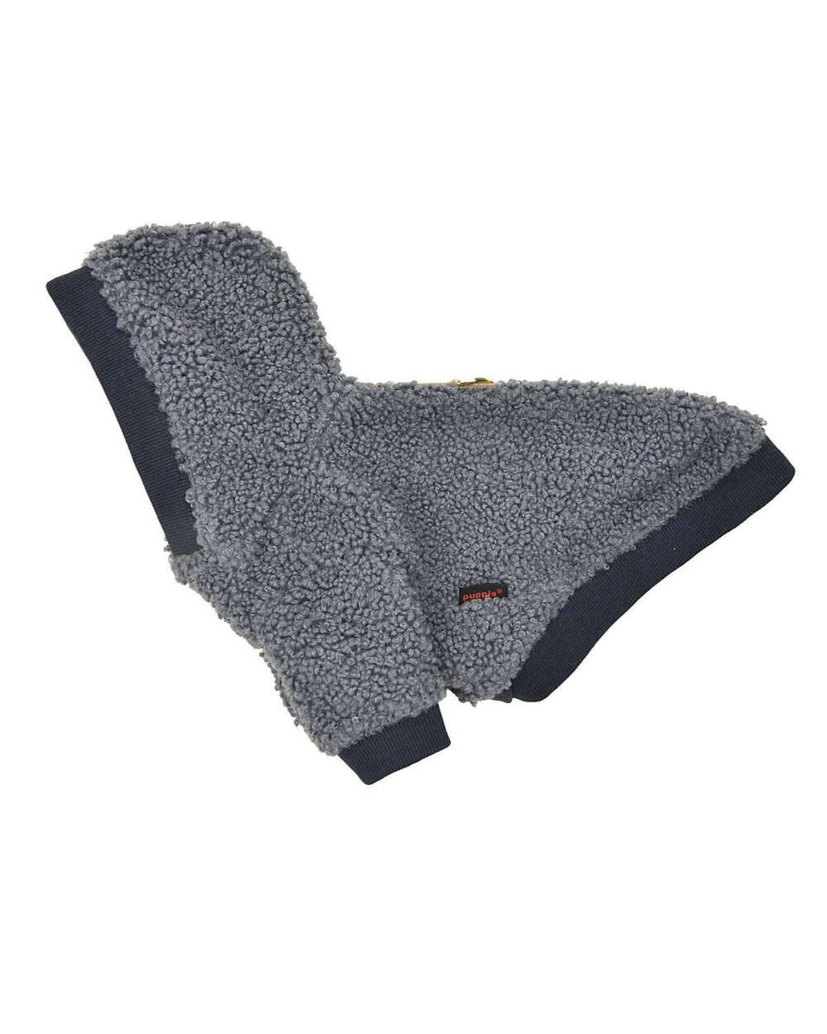 Göğüs Tasmalı Kapüşonlu Peluş Gri Mavi Köpek Sweatshirtü Puppia Lasta