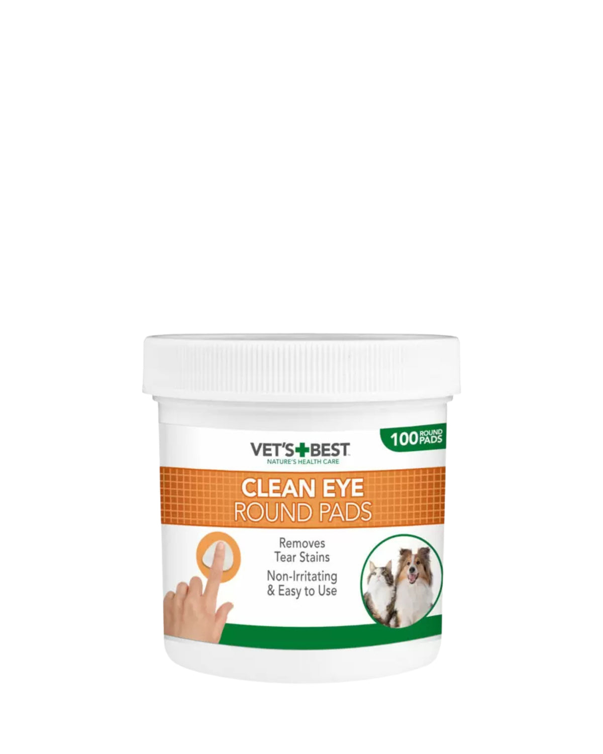 Göz Çevresi Temizleme Pedi Kedi ve Köpekler İçin Vet's Best Clean Eye Round Pads, 100 Adet
