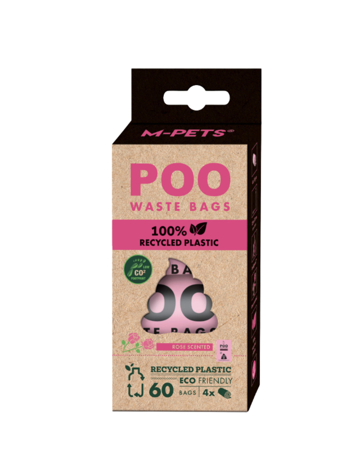Gül Kokulu Geri Dönüştürülmüş Köpek Kaka Poşeti M-Pets POO Rose Scented