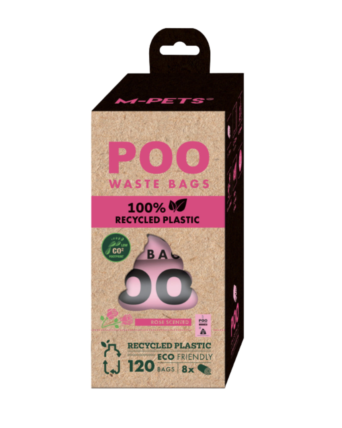 Gül Kokulu Geri Dönüştürülmüş Köpek Kaka Poşeti M-Pets POO Rose Scented