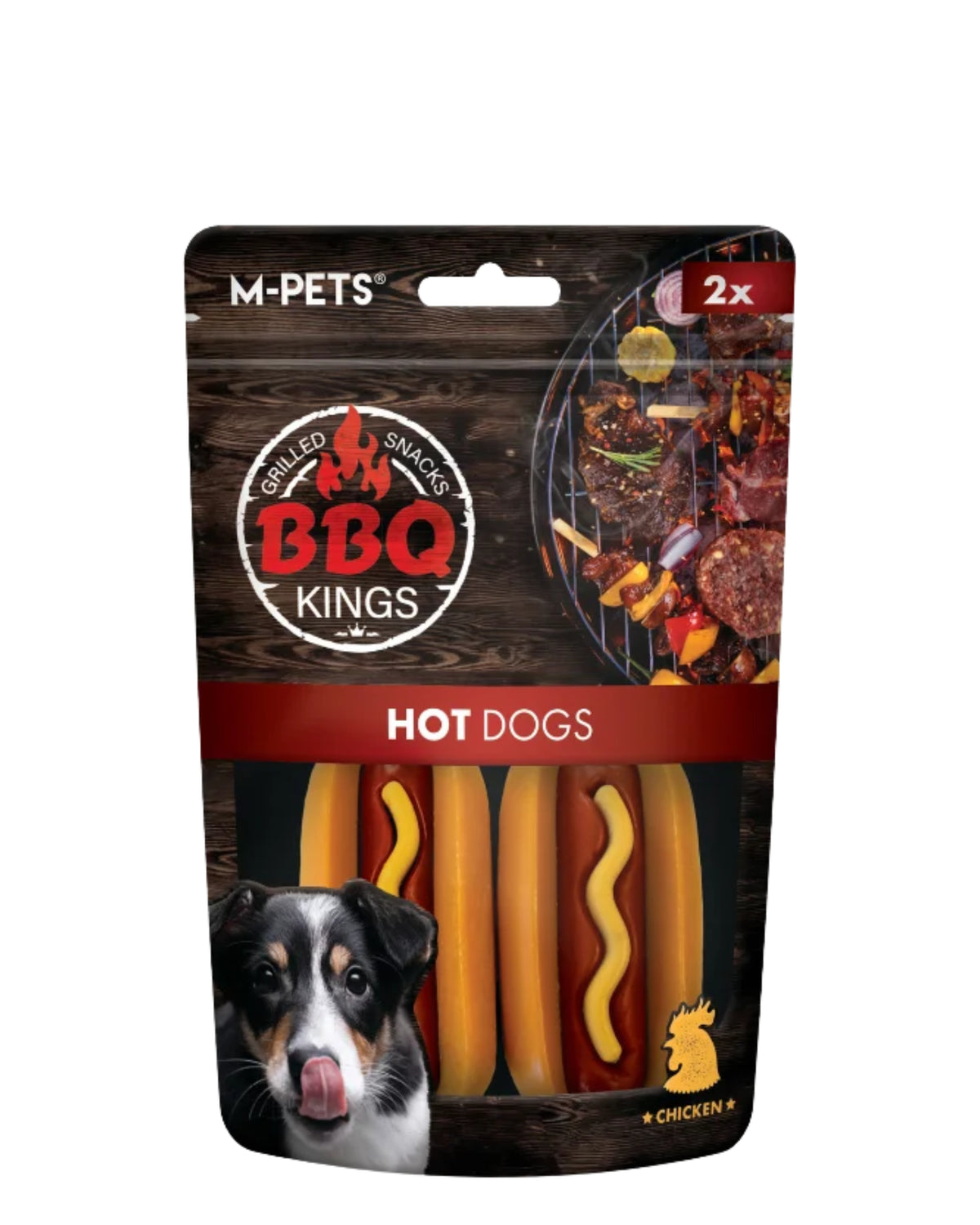 Hot Dog Şeklinde Rawhide İçermeyen Köpek Ödül Maması M-Pets BBQ Kings Hot Dog
