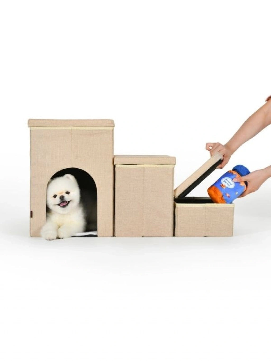 Puppia Cuddleclimb 3 Basamaklı ve Saklama Hazneli Evcil Hayvan Merdiveni
