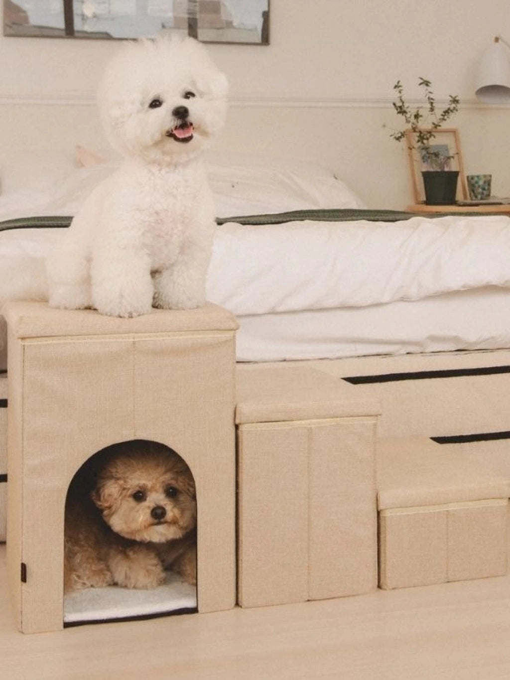 Puppia Cuddleclimb 3 Basamaklı ve Saklama Hazneli Evcil Hayvan Merdiveni