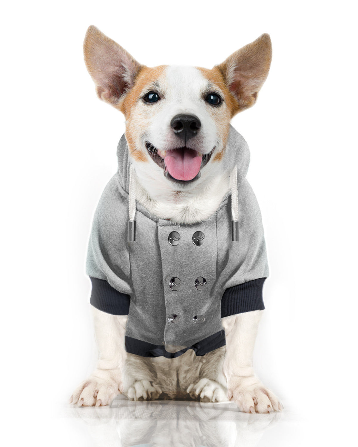 Kapüşonlu Polar Köpek Sweatshirti Milk&Pepper Arthus Gri