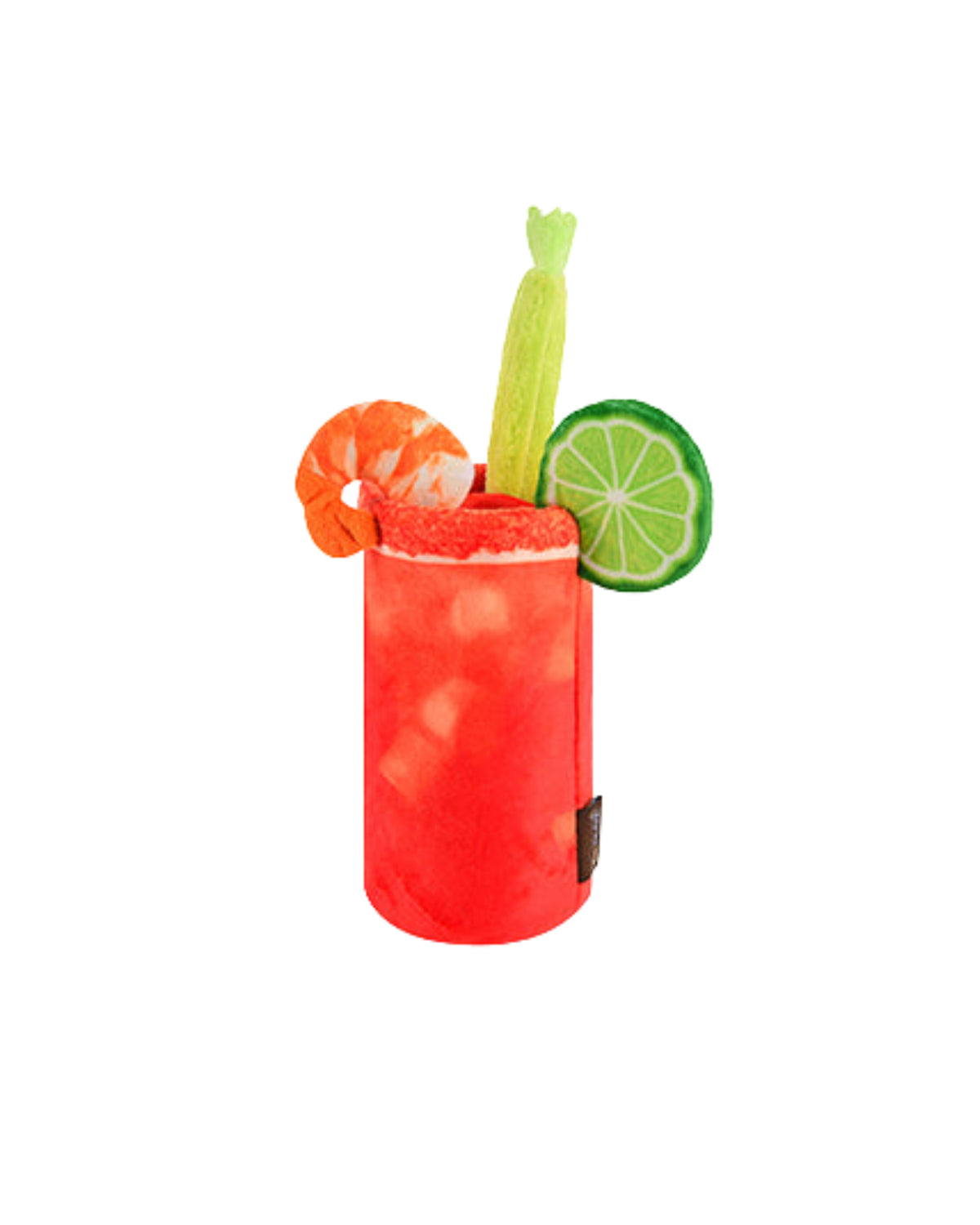 Karidesli ve Limonlu Kokteyl Bardağı Figürlü Hışırtılı Peluş Kırmızı Köpek Oyuncağı P.L.A.Y. Barking Brunch Buddy Mary