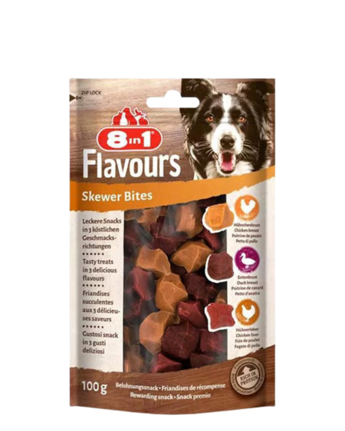 Karışık Etli Küp Köpek Ödülü 8in1 Flavours Skewer Bites