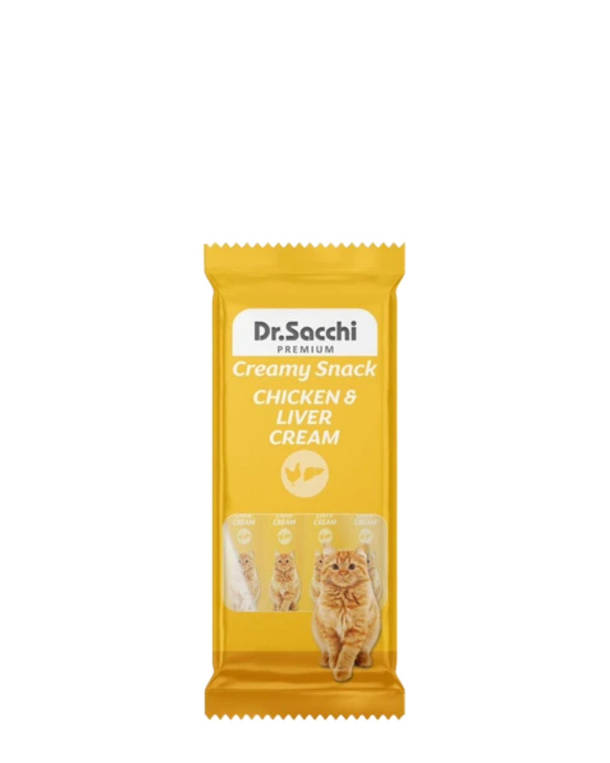 Kedi Nanesi Katkılı Krema Ödül Dr.Sacchi Creamy Snack Tavuk & Ciğer, 14 gr